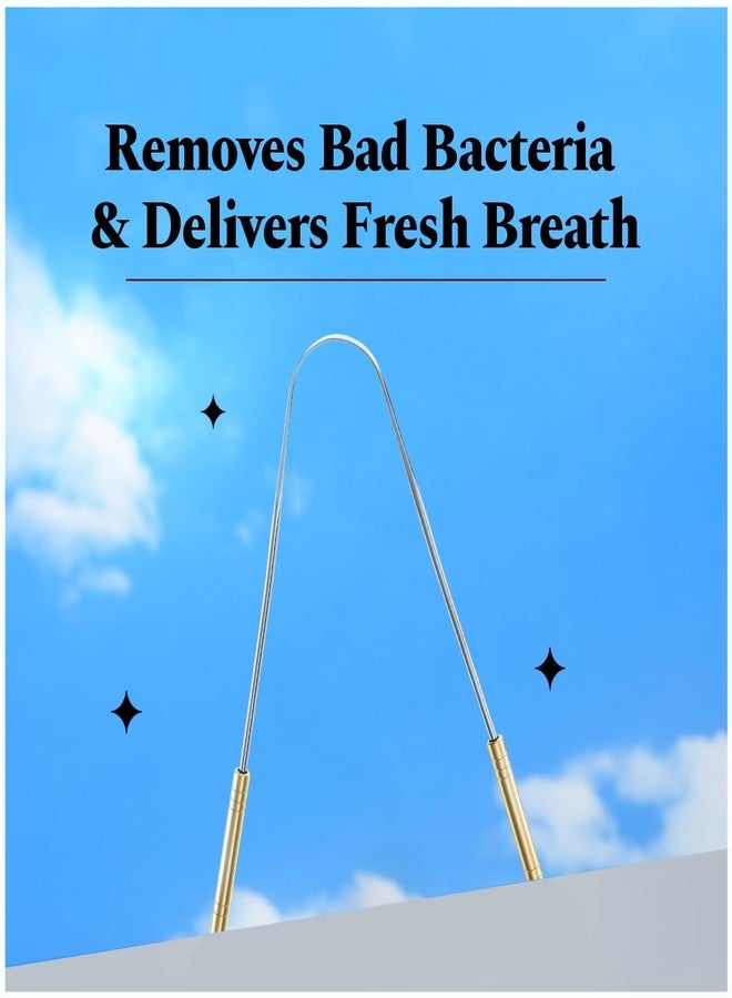 Perfora Silver Steel Tongue Cleaner For Men And Women | For Fresh Breath, Improved Taste Sense & Bacteria Removal | Pack of 2 - Image 4